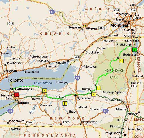 Plattsburgh, NY to Lewiston, NY