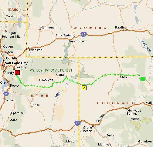 Steamboat Springs, CO to Park City, UT