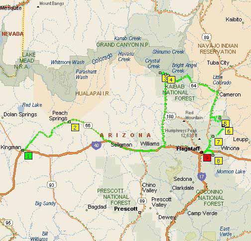 Kingman, AZ to Flagstaff, AZ