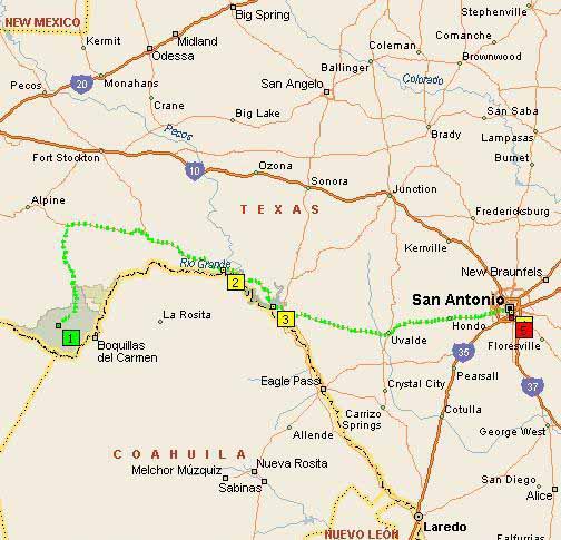 Big Bend National Park, TX to San Antonio, TX