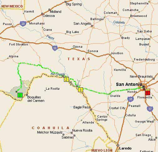 Big Bend National Park, TX to San Antonio, TX