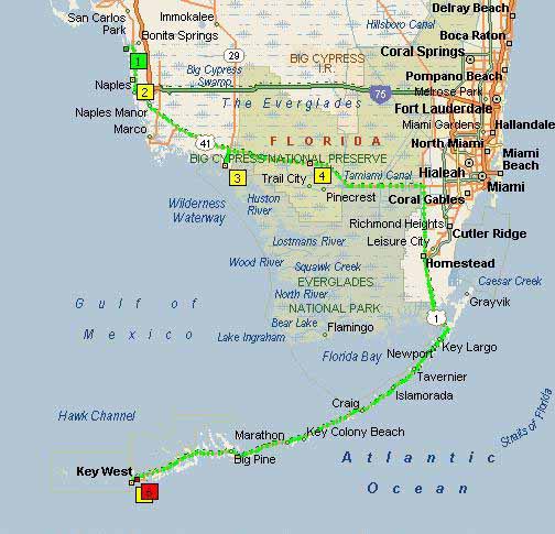 Bonita Springs, FL to Key West, FL