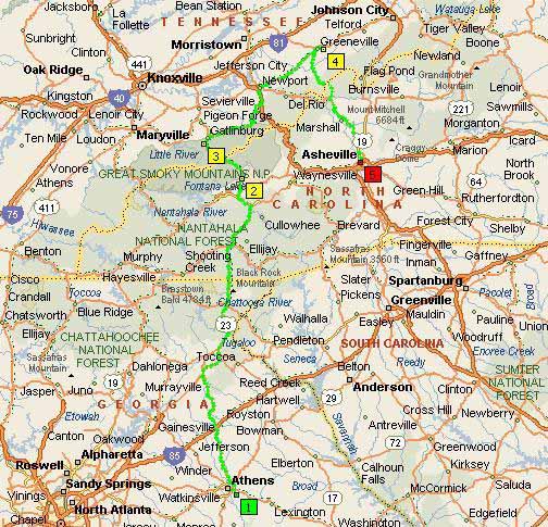 Athens, GA to Asheville, SC