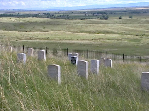 Custer and friends.  Little Bighorn Battlefield National Monument.