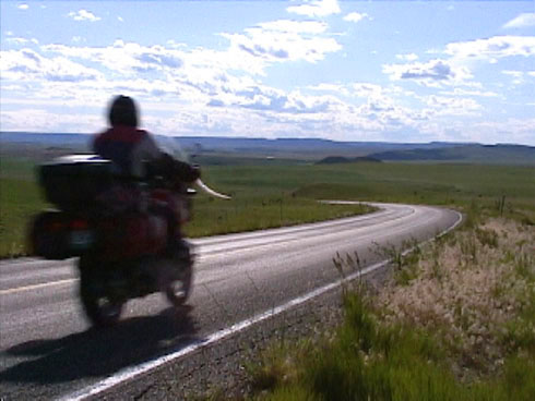 The open road on the Crow Indian Reservation, somewhere between Pryor and St. Xavier