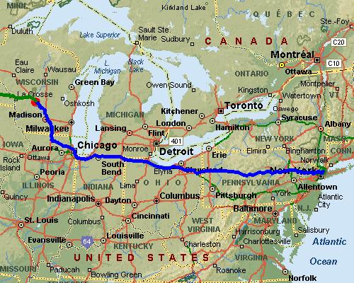 New York, NY to Mauston, WI