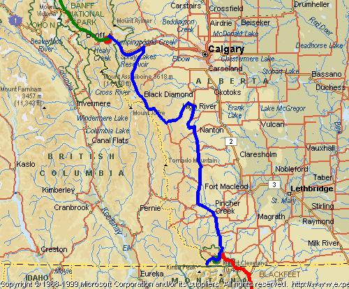 Waterton, AB to Banff, AB