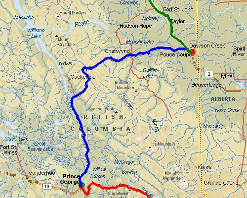 Prince George, BC to Dawson Creek, BC
