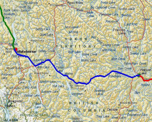 Watson Lake, YT to Whitehorse, YT