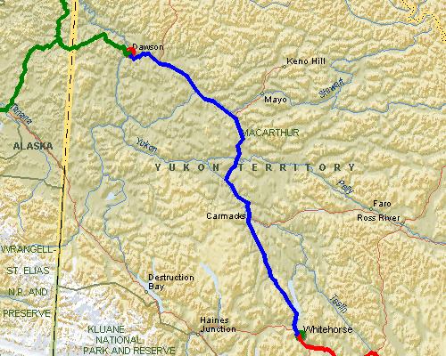 Whitehorse, YT to Dawson City, YT
