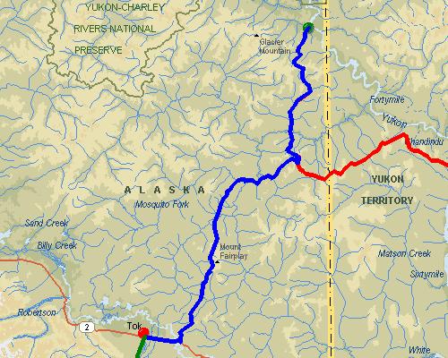Eagle, AK to Tok, AK