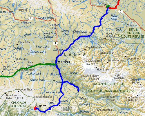 Tok, AK to Valdez, AK