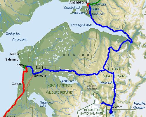Kenai, AK to Anchorage, AK