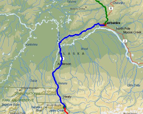 Denali, AK to Fairbanks, AK