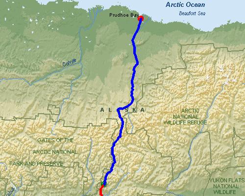 Coldfoot, AK to Prudhoe Bay, AK