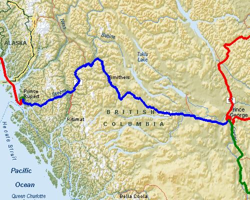 Prince Rupert, BC to Prince George, BC