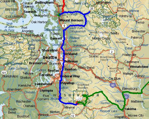 Burlington, WA to Mount Rainier NP, WA