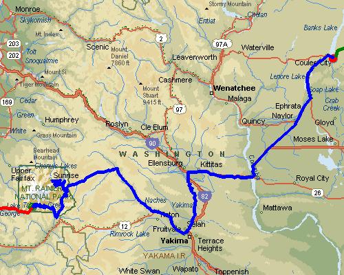 Mount Rainier NP, WA to Coulee City, WA