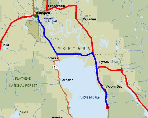 Kalispell, MT to Bigfork, MT