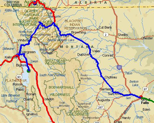 Bigfork, MT to Great Falls, MT