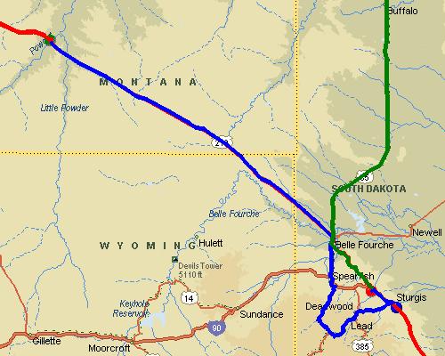 Broadus, MT to Sturgis, SD