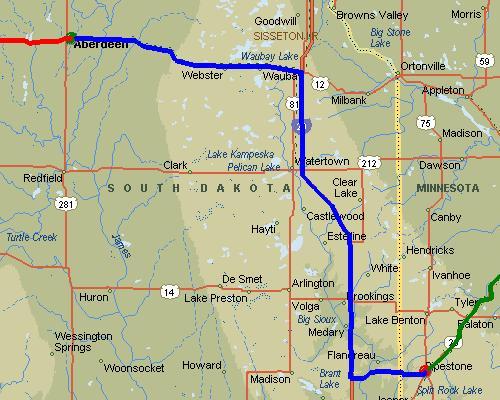Aberdeen, SD to Pipestone, MN