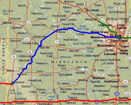 Pipestone, MN to St. Paul, MN